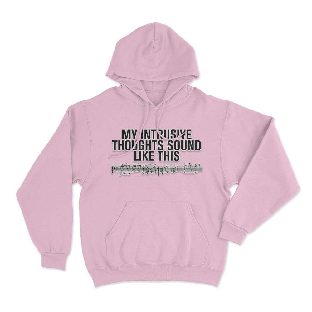 Intrusive Thoughts Unisex Hoodie Pink Intrusive Thoughts Unisex Hoodie Pink