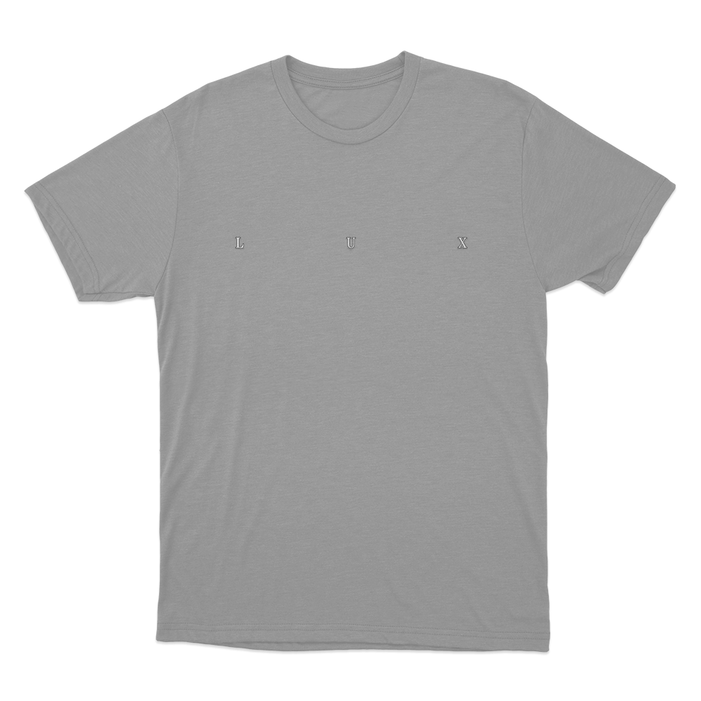 LUX Logo Unisex T Shirt Grey LUX Logo Unisex T Shirt Grey