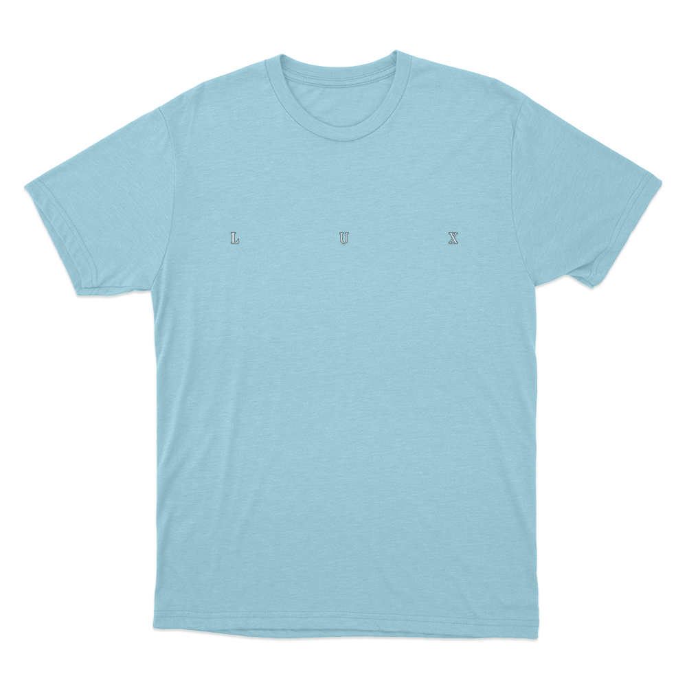LUX Logo Unisex T Shirt Sky Blue LUX Logo Unisex T Shirt Sky Blue